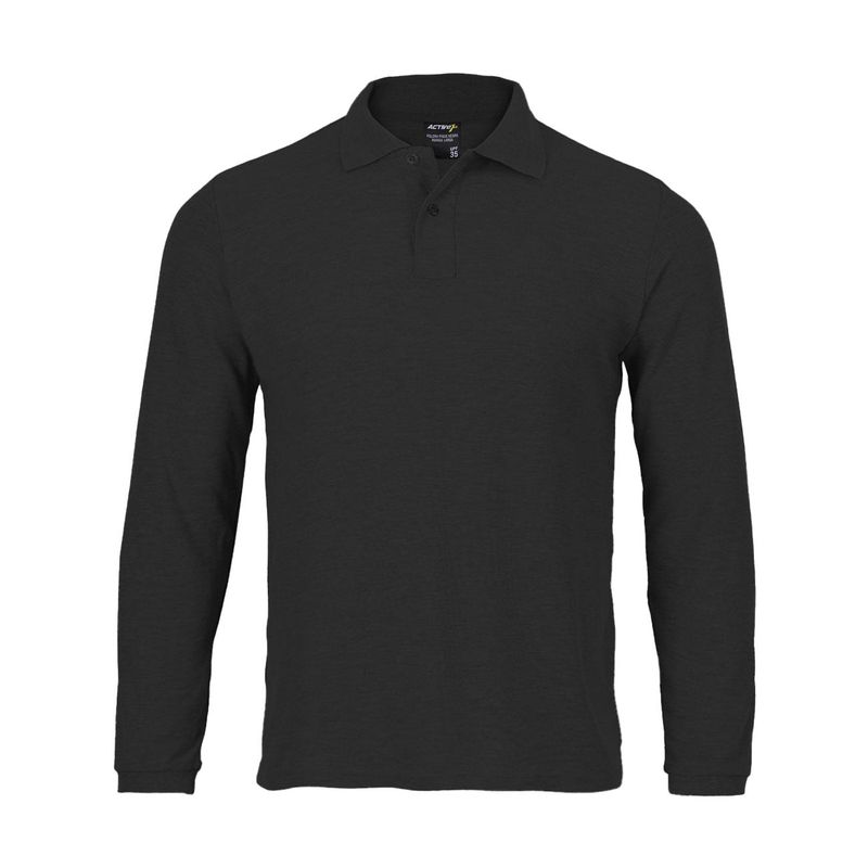 Polera pique hombre negra sale