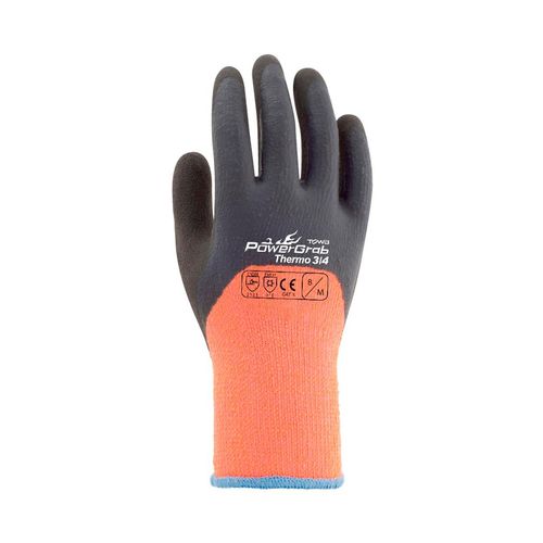 Guante Towa Polyester/Latex Powergrab Thermo 3/4 Naranjo