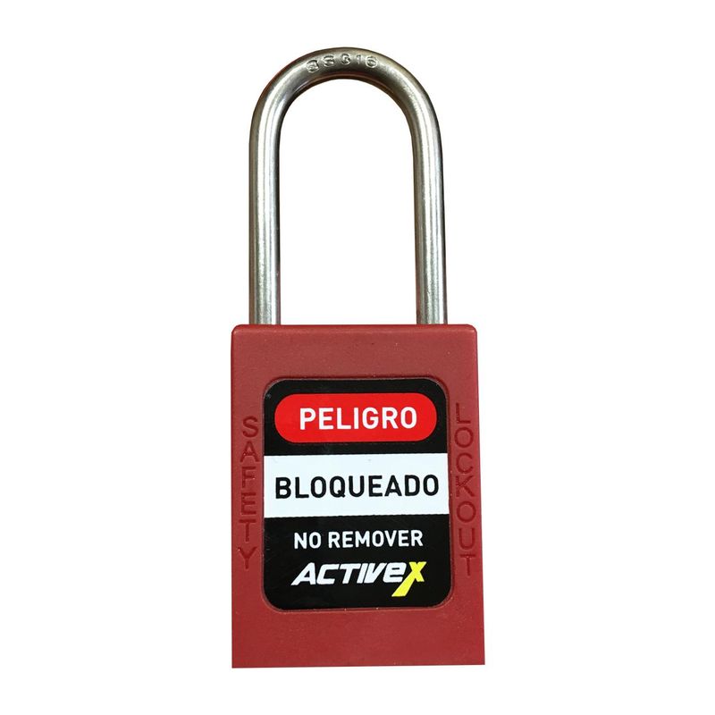 Candado-Activex-A10-Cuerpo-Plastico-Rojo