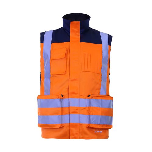 Chaleco Geologo Gabardina Terra Bicolor Naranjo