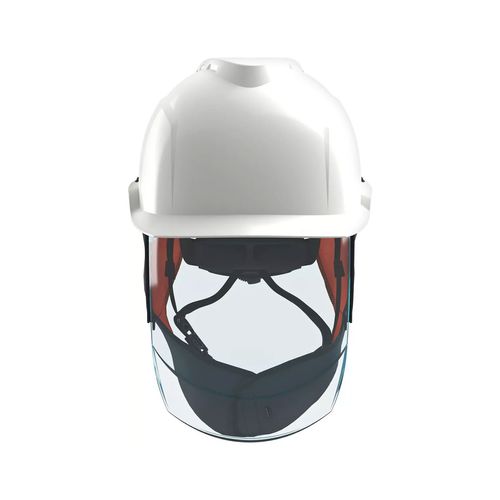Casco MSA V-Gard 950 Bco c/ Visor 7Ka (Cl 2) Solapas orejas extend