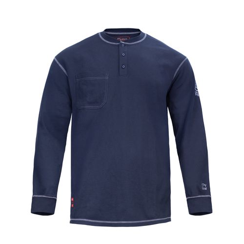 Polera Ignífuga Henley FRHST NFPA Azul Absolute Fire