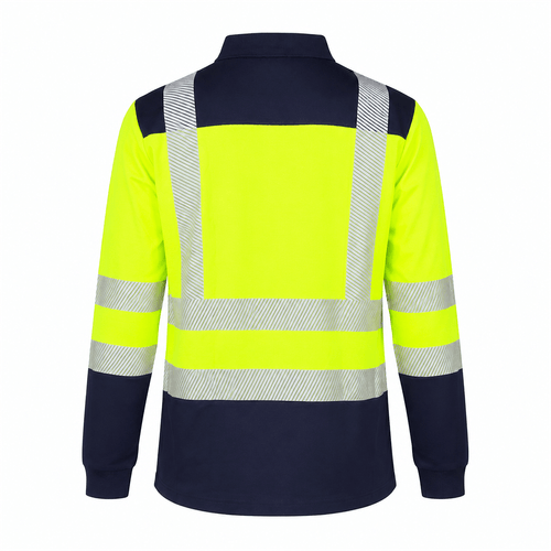 Polera Piqué ACTIVEX Dry Fit HV-100 Bicolor Amarillo/Azul
