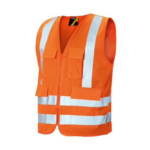 Chaleco Activex Naranjo 4 Bols.Alta Vis.C/Cinta